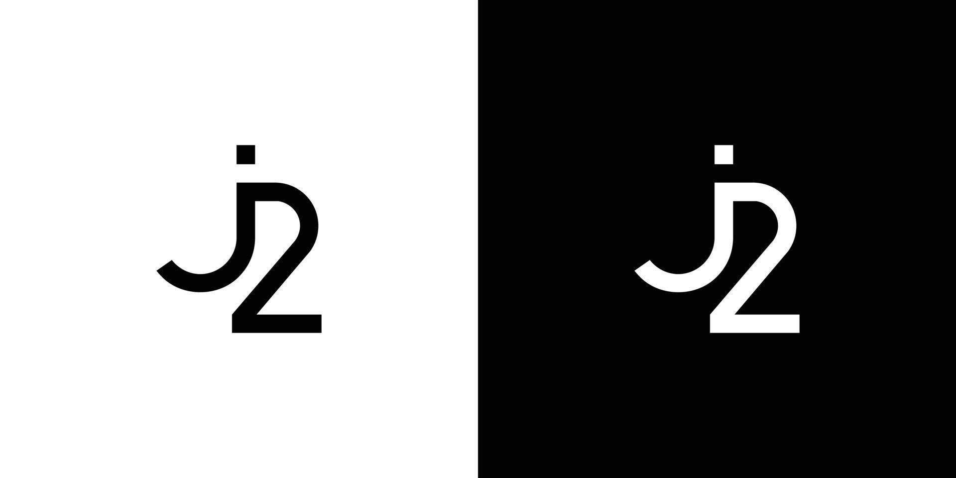 unique and modern J2 letter logo design 5 vector