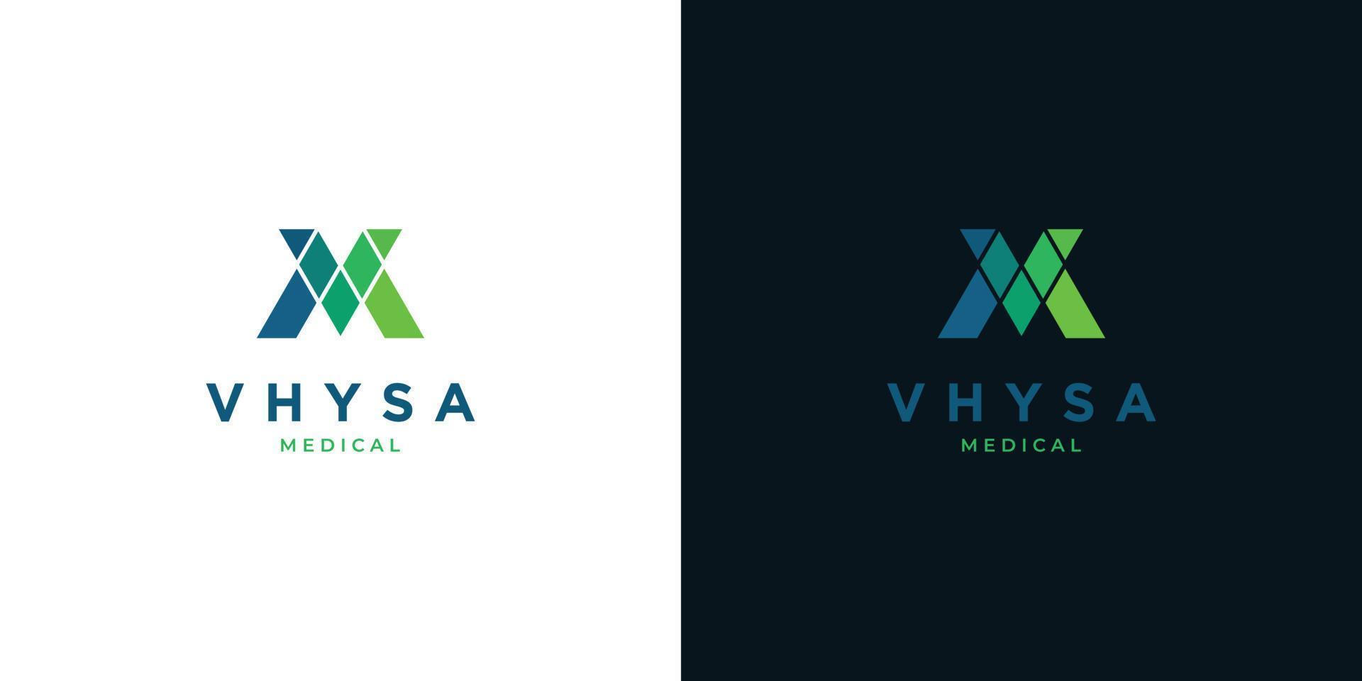 VM letter initial logo design sophisticated and modern vector