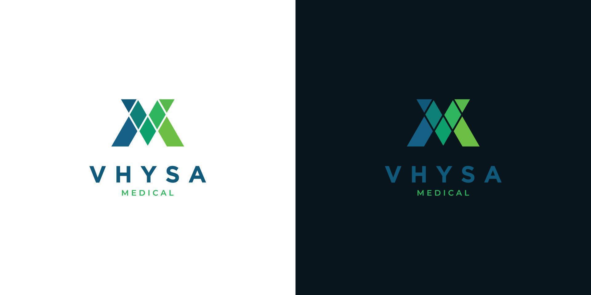 VM letter initial logo design sophisticated and modern vector