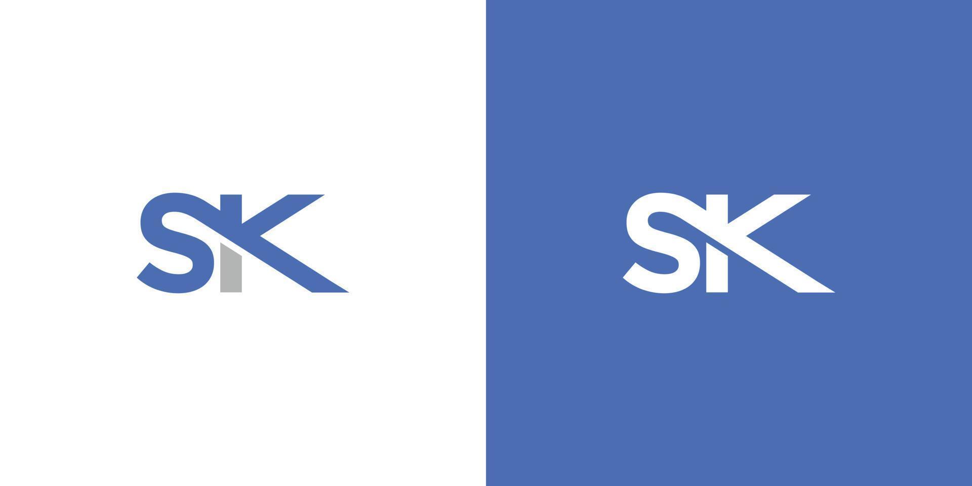 diseño moderno y fuerte del logotipo de las iniciales de la letra sk vector