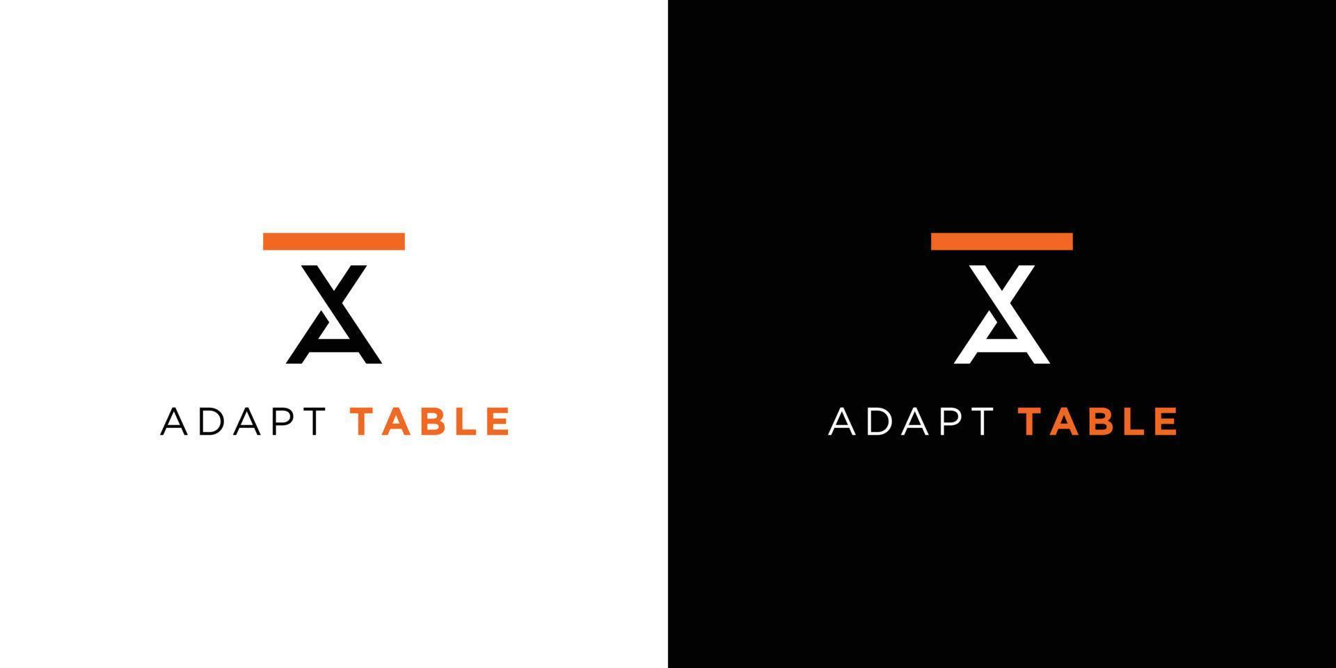 A table initial logo design unique and modern vector