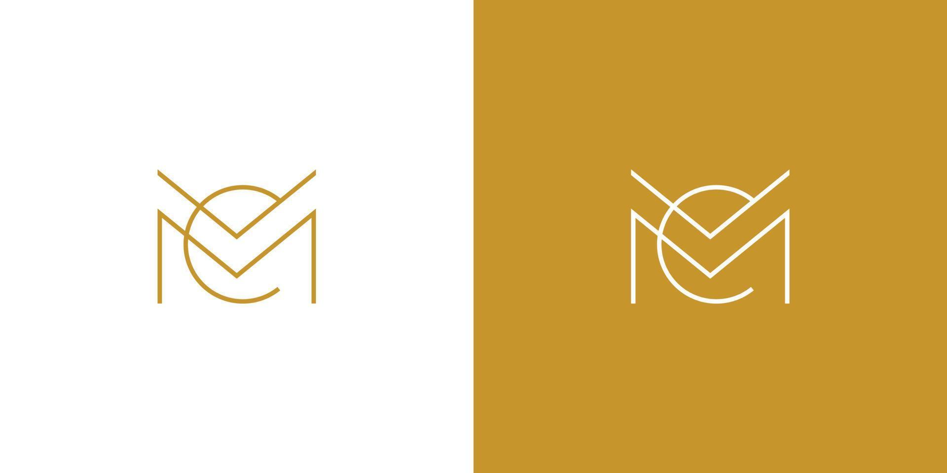 MC letter initial logo design sophisticated and modern 2 vector