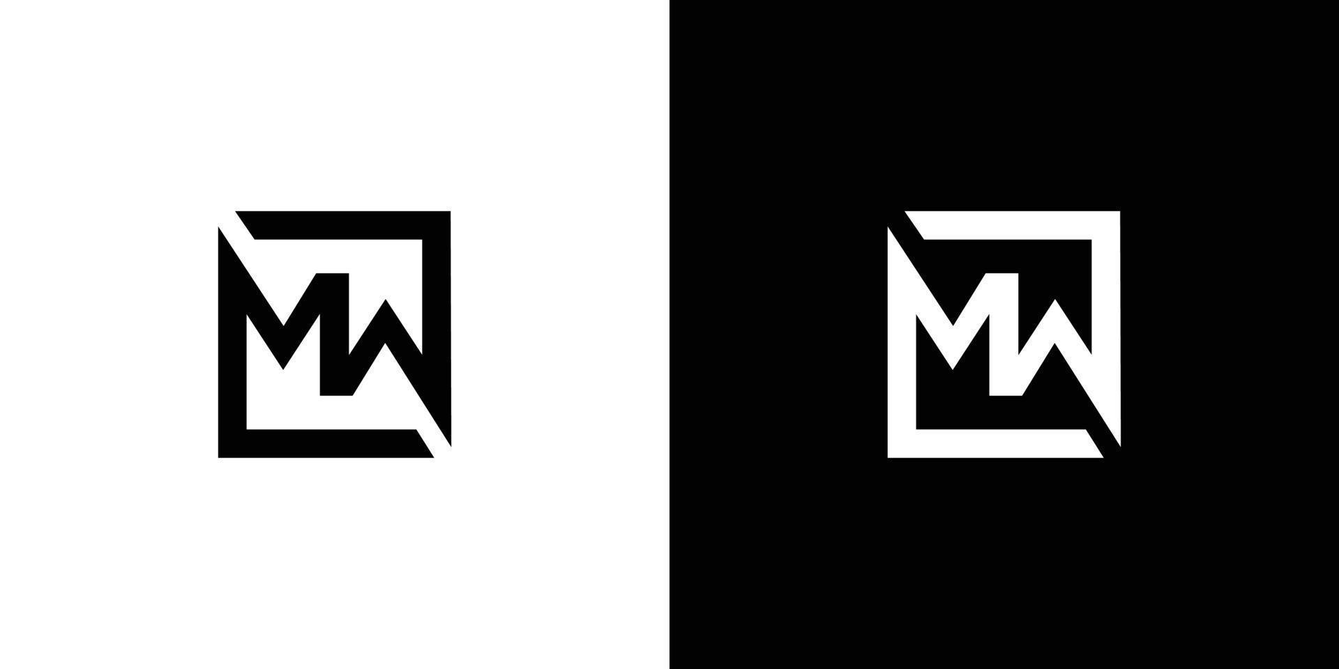 diseño moderno y fuerte del logotipo de las iniciales mw de la letra vector