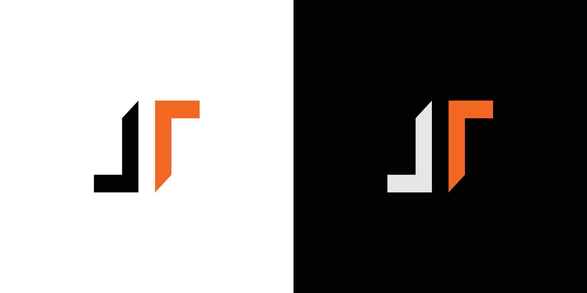 diseño moderno y fuerte del logotipo de las iniciales de la letra jr vector