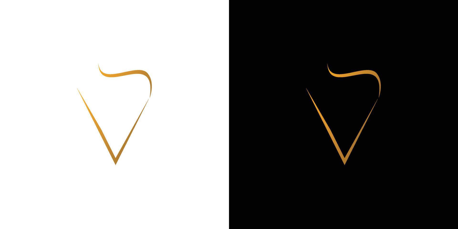 The initials logo letter VS is elegant and luxurious design vector