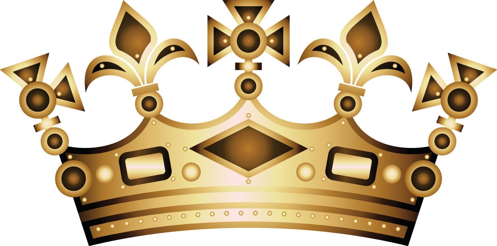 Vintage gold crown realistic illustration vector