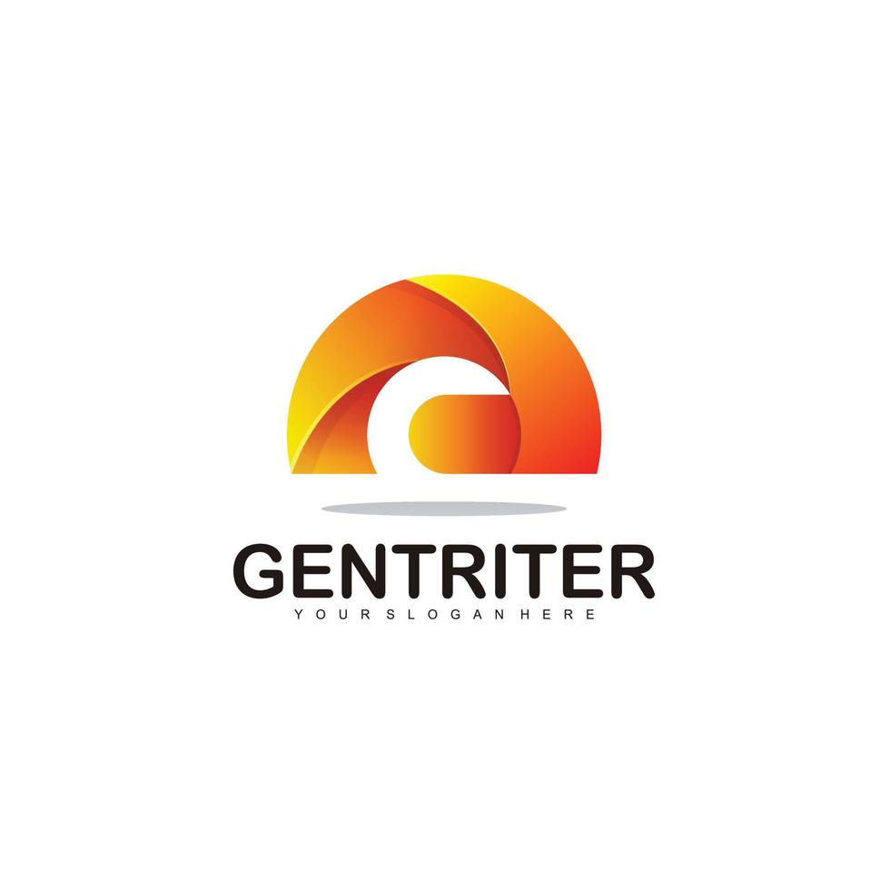 letter g logo template gradient color design vector