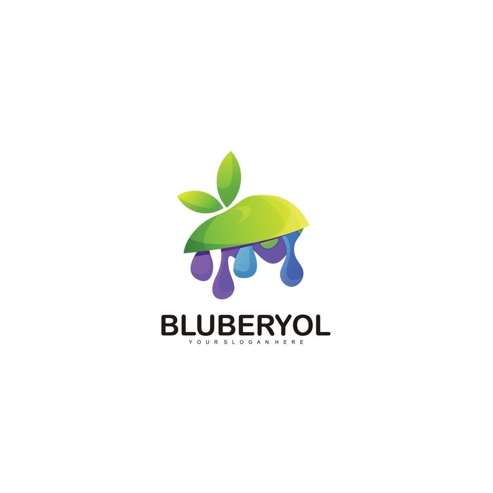 blueberry fruit logo template design color vector