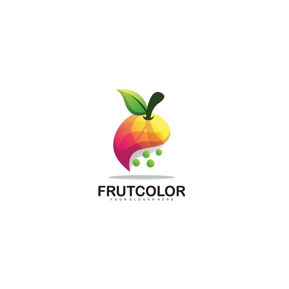 apple fruit logo with bubble design gradient color vector