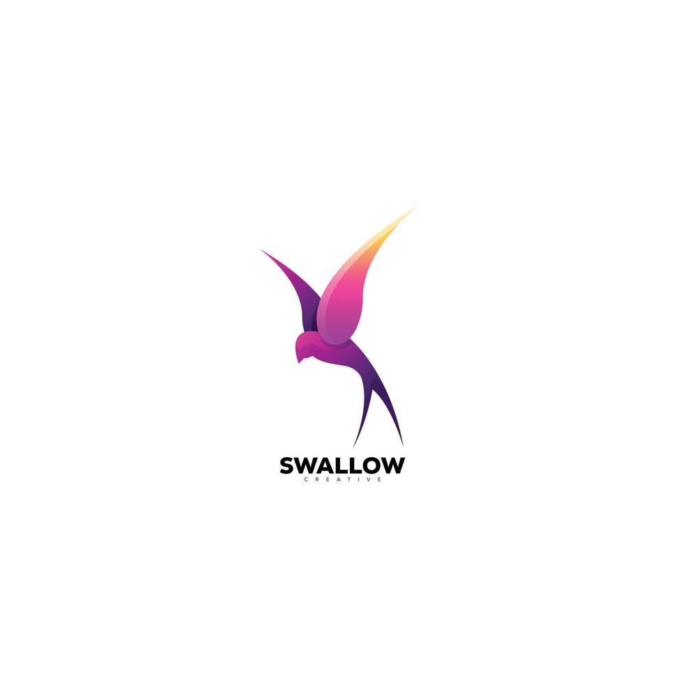 swallow colorful logo vector illustration