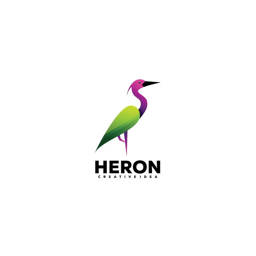 heron logo design gradient color vector