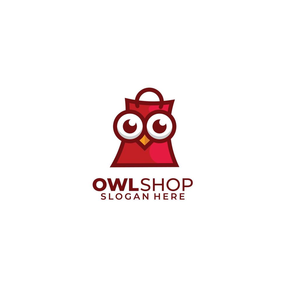 owl shop design illustration template vector logo