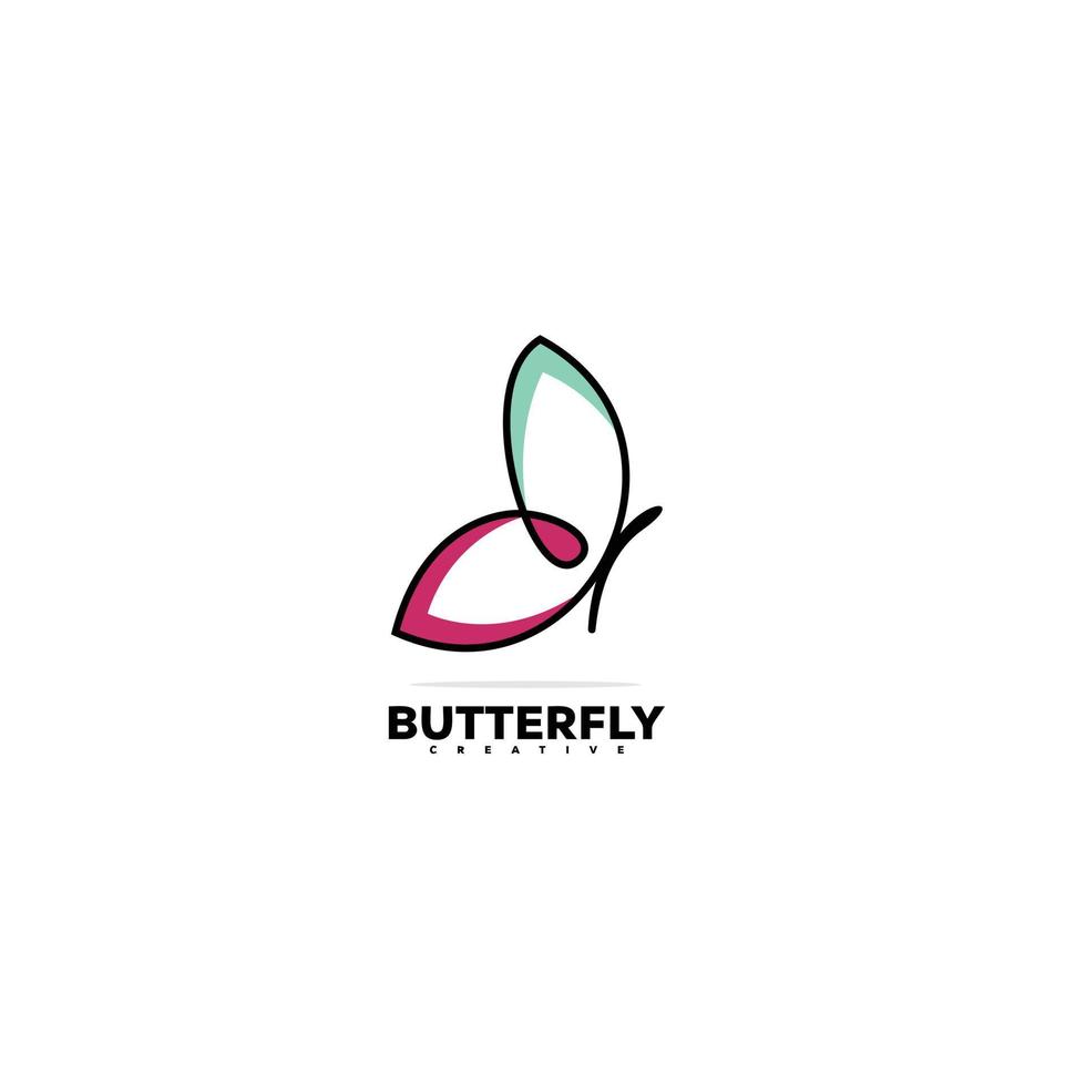 plantilla de logotipo de ilustración de diseño de línea de mariposa vector