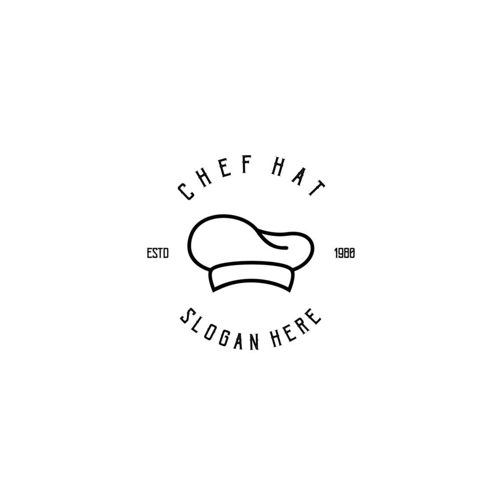 icono de plantilla de logotipo de sombrero de chef vintage vector