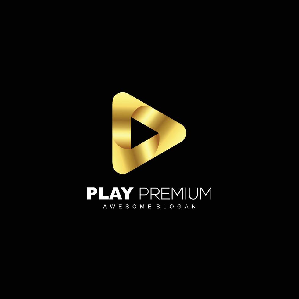 play media design logo premium color vector