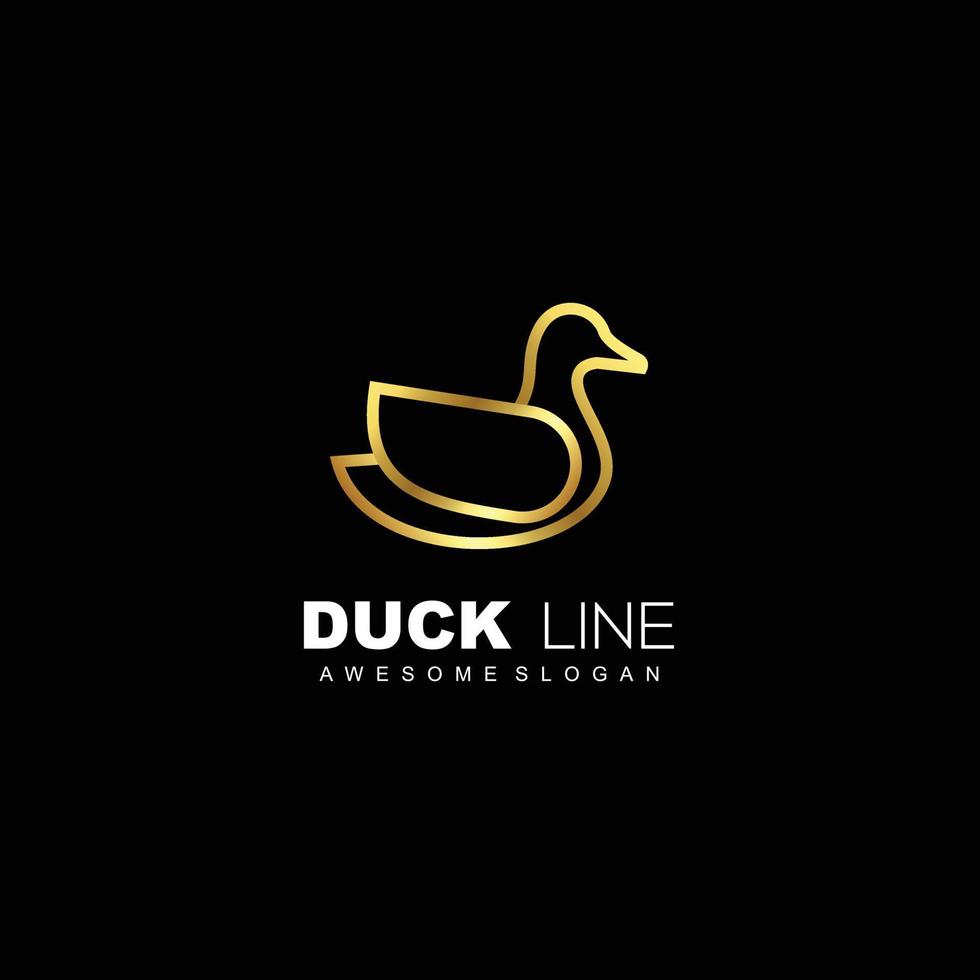duck line template illustration logo vector