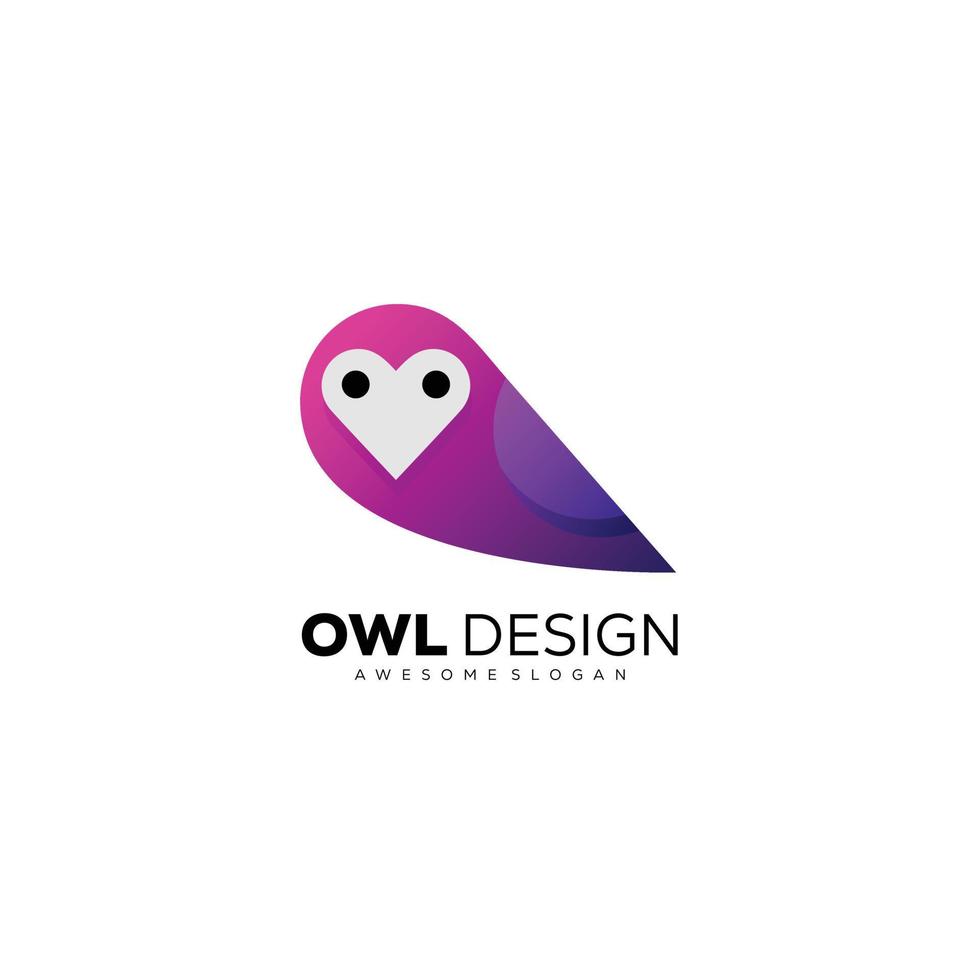 owl logo gradient color illustration icon vector