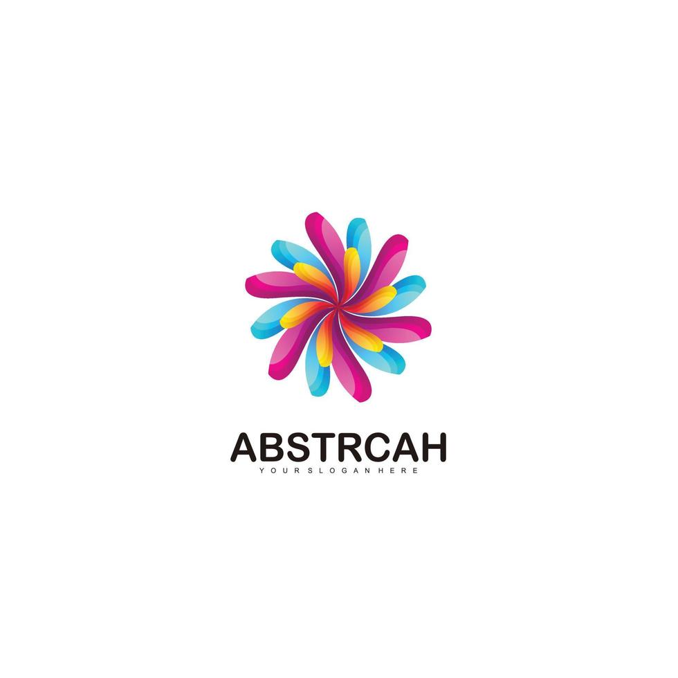 flower logo abstract design illustration template vector