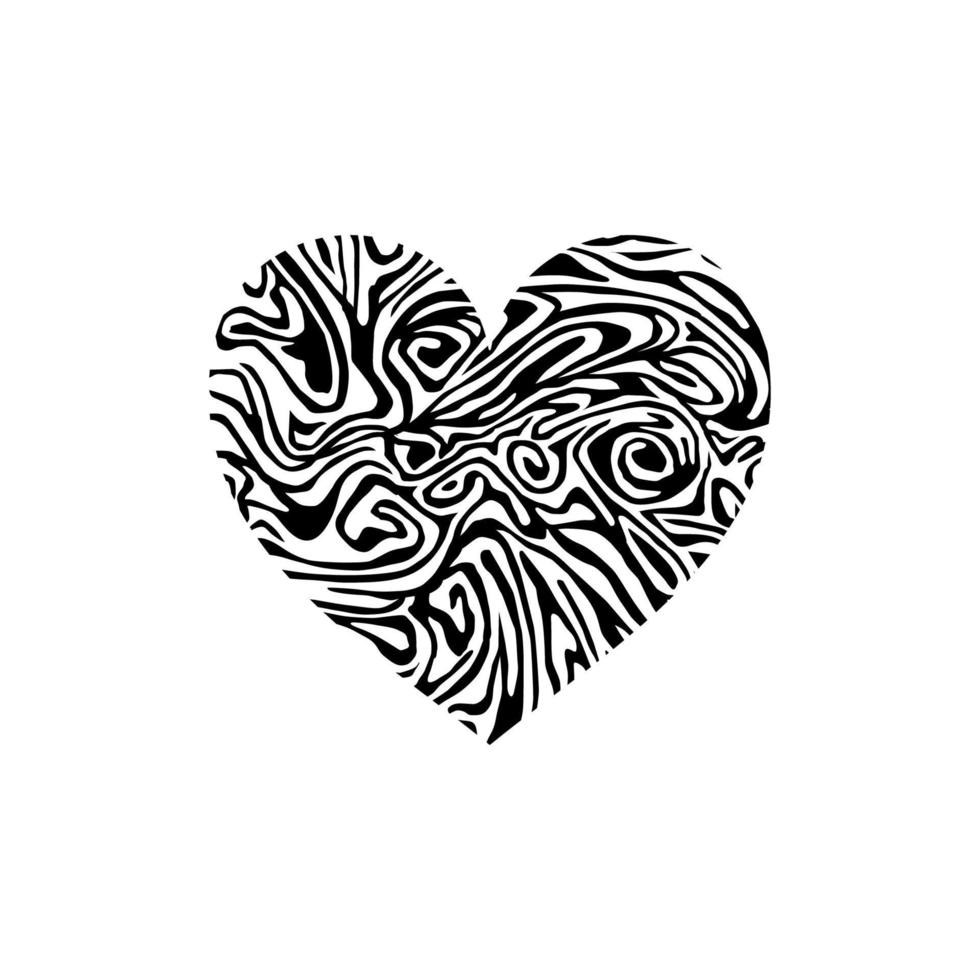 Abstract Heart-Shaped. Love Illustration for Icon, Symbol for Art Illustration, Pictogram, Logo, or Graphic Design Element. Vector Illustration