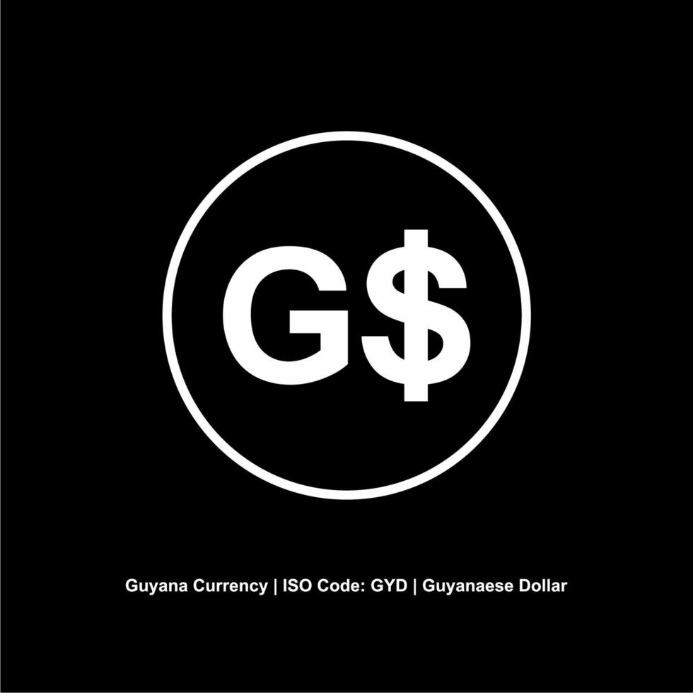 Guyana Currency, Guyanaese Dollar Icon, GYD Sign. Vector Illustration