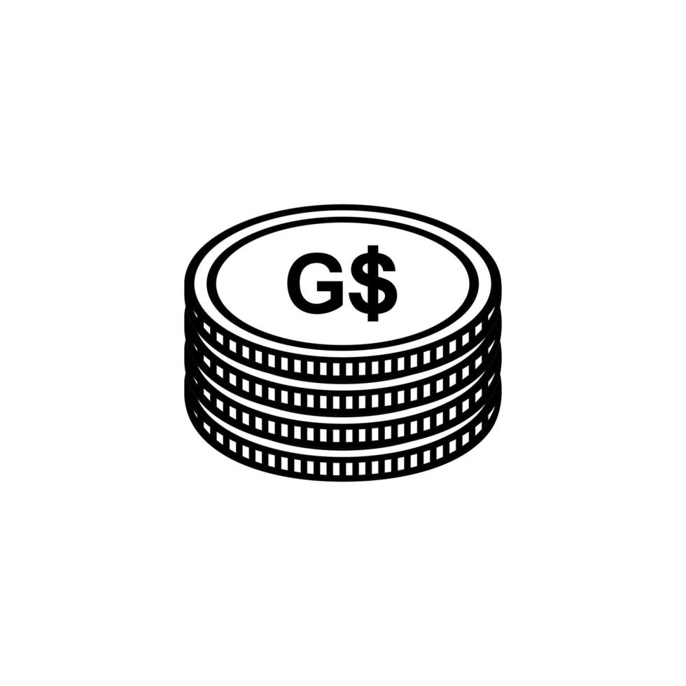 moneda de guyana, icono del dólar de guyana, signo de gyd. ilustración vectorial vector