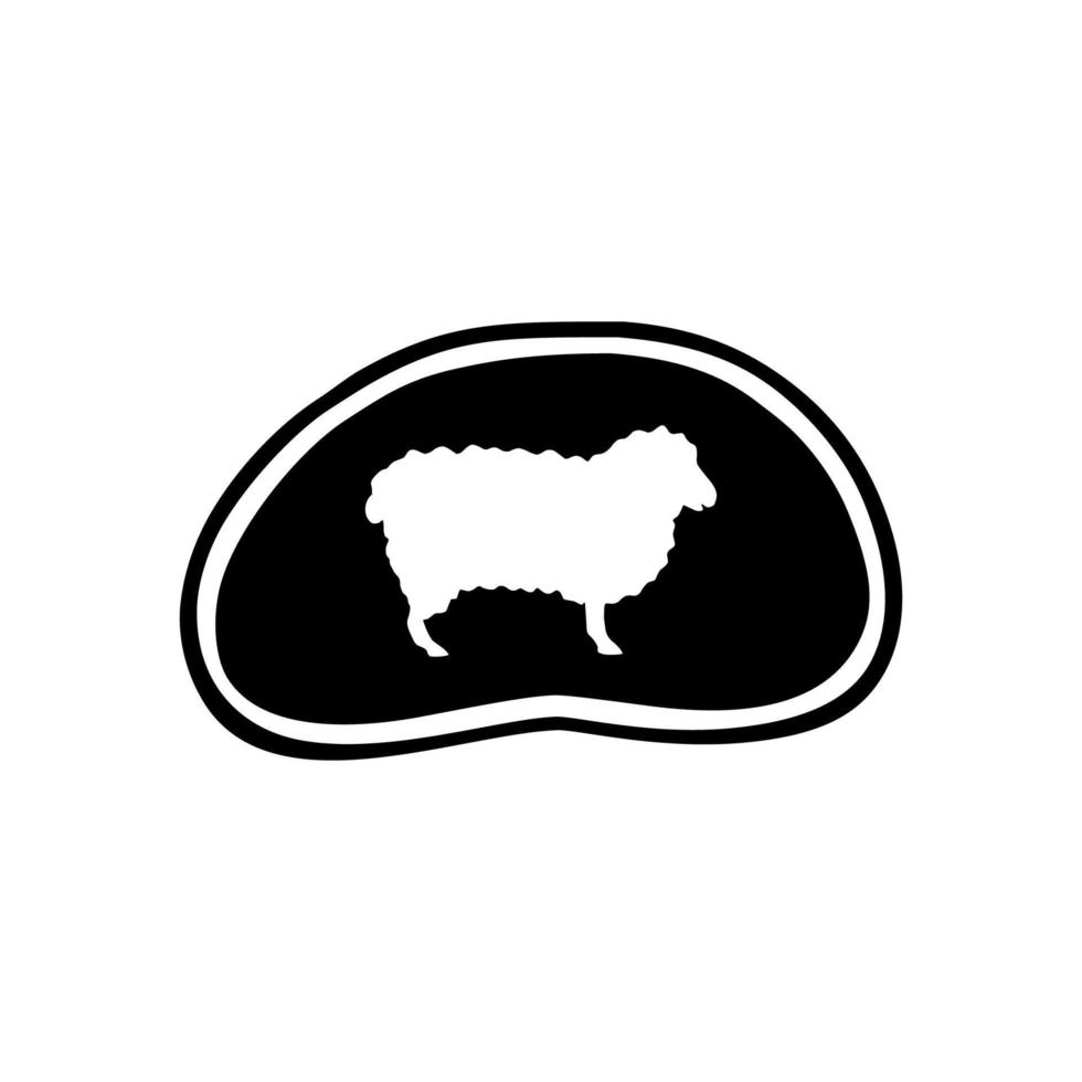 Lamb Meat Icon Symbol. Lamb Meat Illustration For Logo or Design Element. Vector Illustration