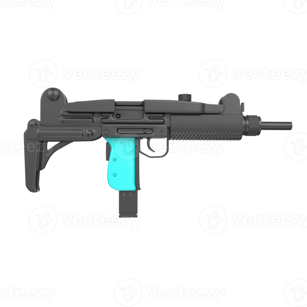 Uzi weapon isolated on transparent png