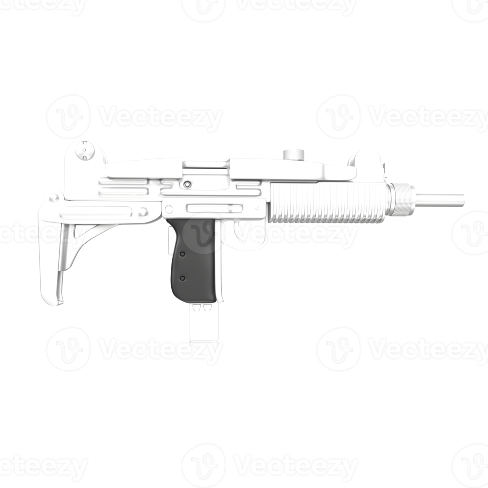 Uzi weapon isolated on transparent png