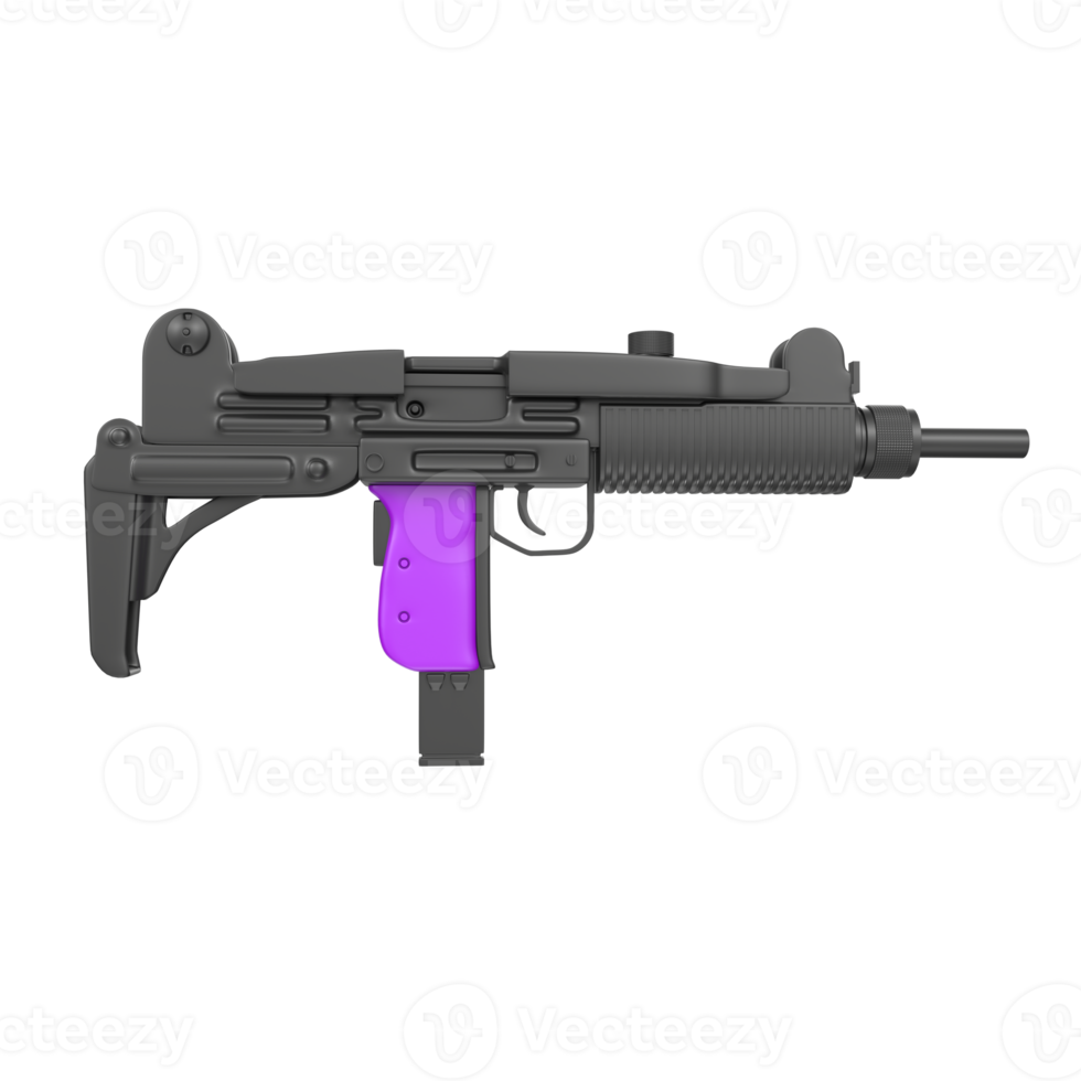 Uzi weapon isolated on transparent png