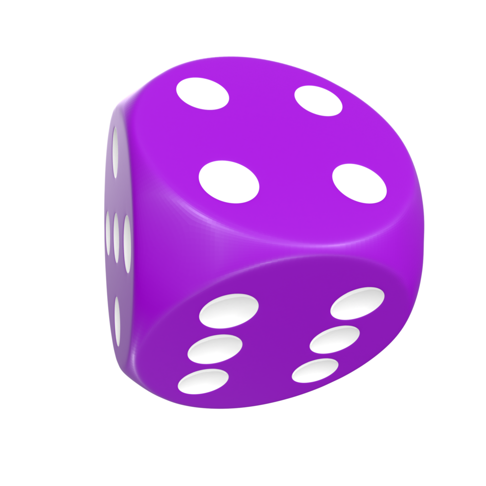 Rendu 3D de l'objet dés png