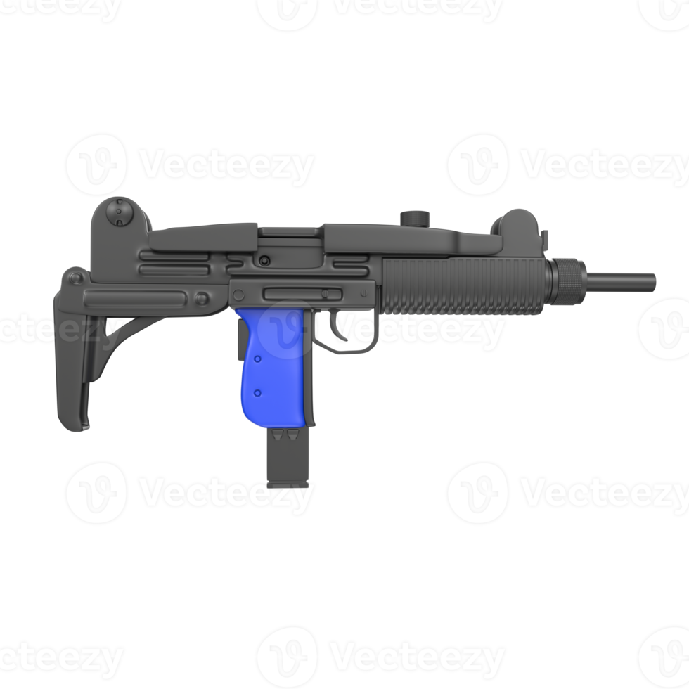 Uzi weapon isolated on transparent png