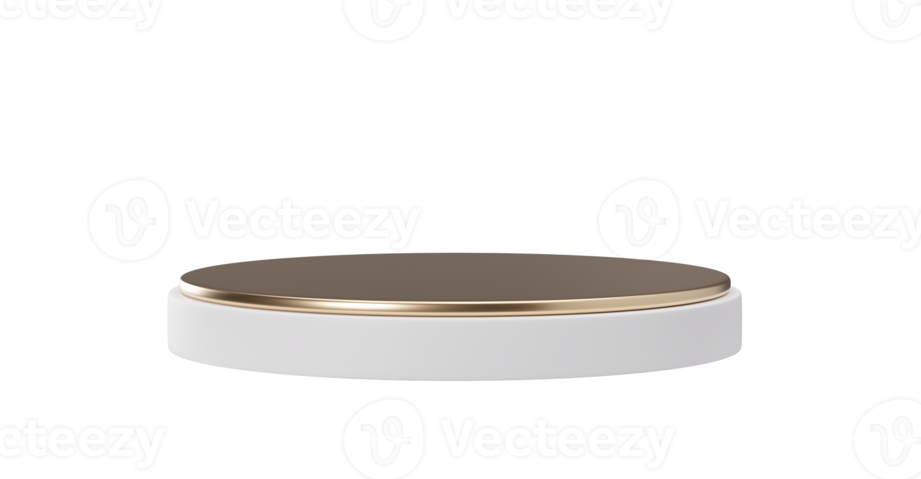 vit och gyllene podium på transparent bakgrund. elegant skede för produkt, kosmetisk presentation. lyx falsk upp. piedestal eller plattform för skönhet Produkter. tömma scen. 3d tolkning png