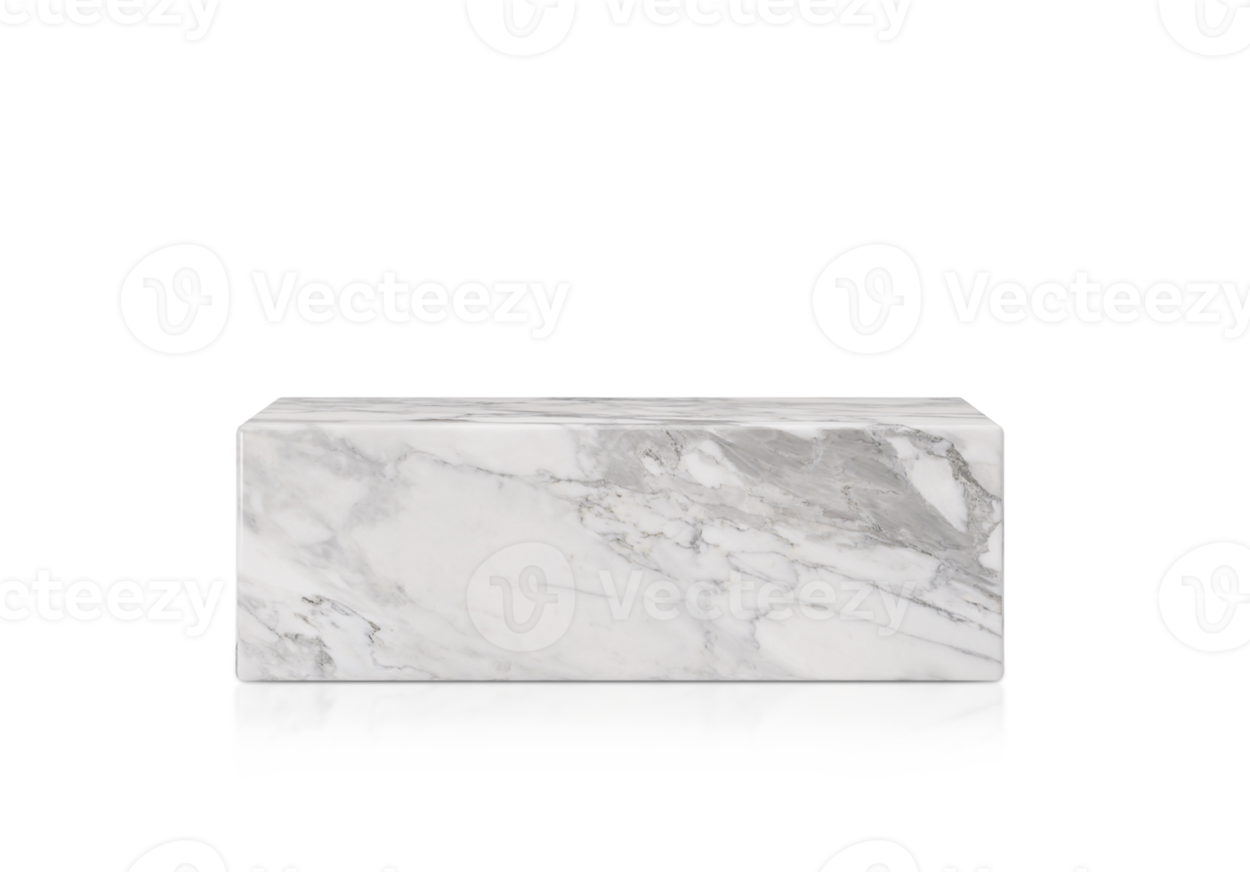 vit marmor podium på transparent bakgrund. elegant skede för produkt, kosmetisk presentation. lyx falsk upp. piedestal eller plattform för skönhet Produkter. tömma scen. 3d tolkning. png