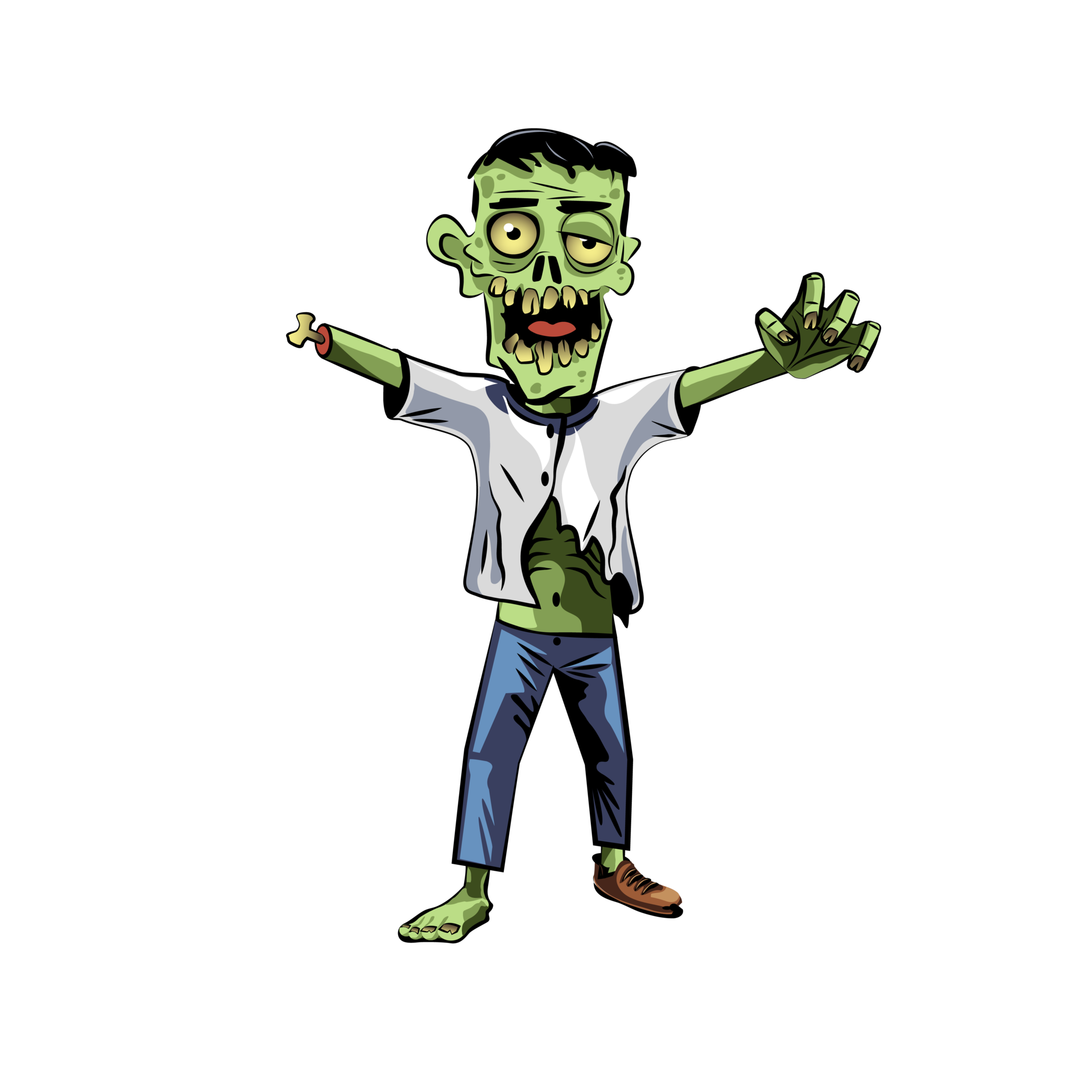 Zombie cartoon, walking dead, halloween monster. 17261275 PNG
