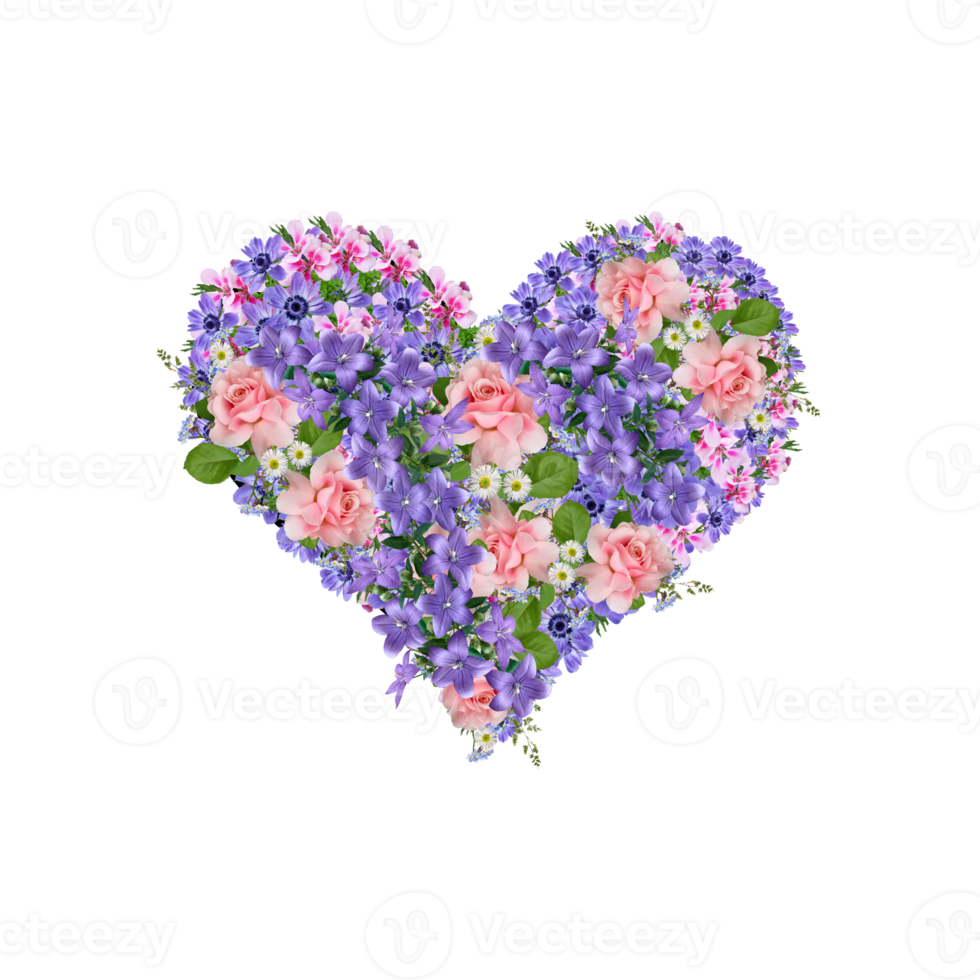 Flower Heart Clipart, Floral Heart, Heart PNG