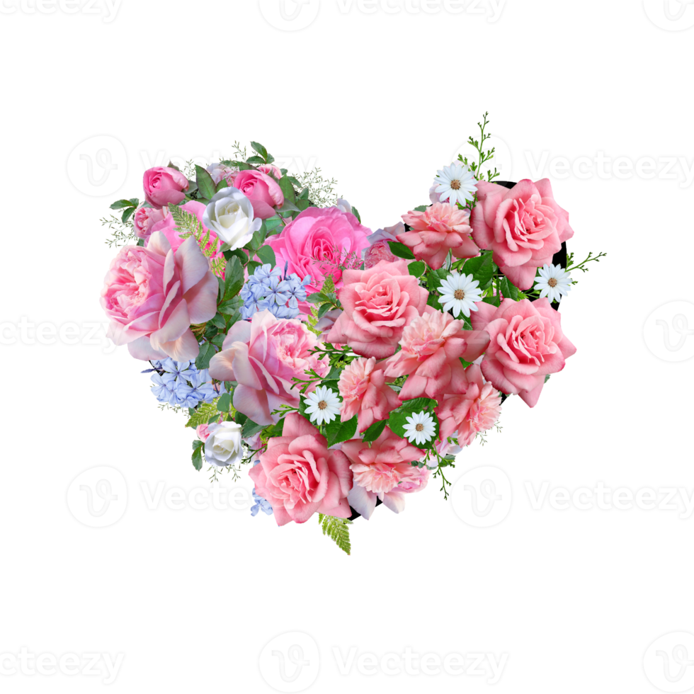 fleur coeur clipart, coeur floral, coeur png