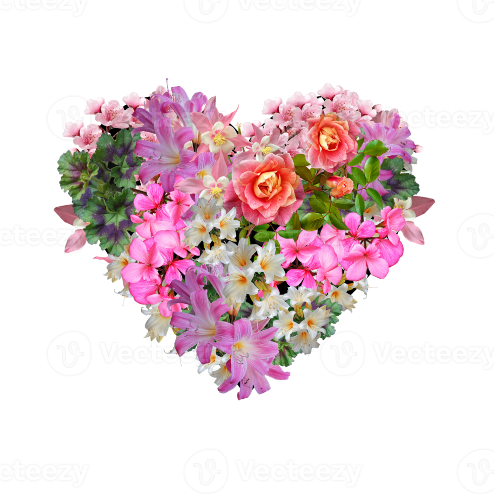 fleur coeur clipart, coeur floral, coeur png