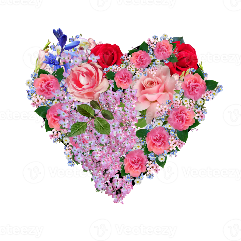 Flower Heart Clipart, Floral Heart, Heart PNG