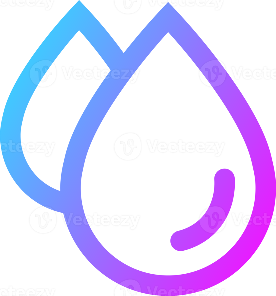 Water drop icon in gradient colors. Liquid signs illustration. png