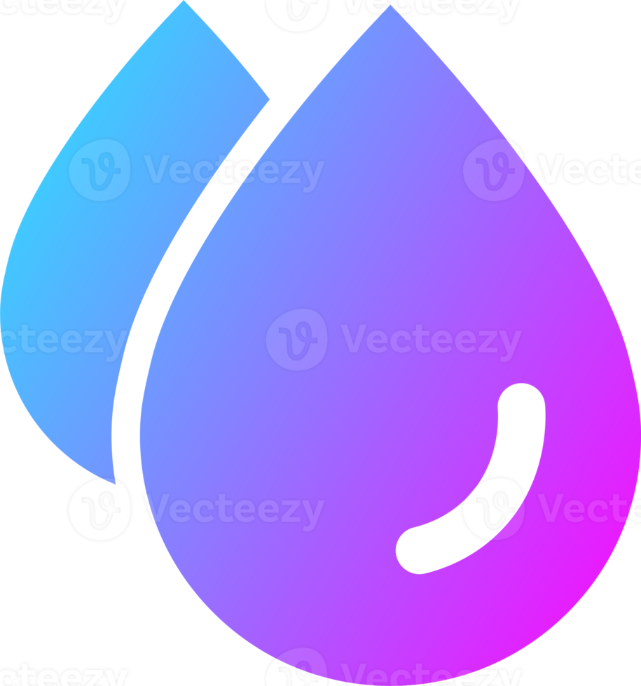 Water drop icon in gradient colors. Liquid signs illustration. png