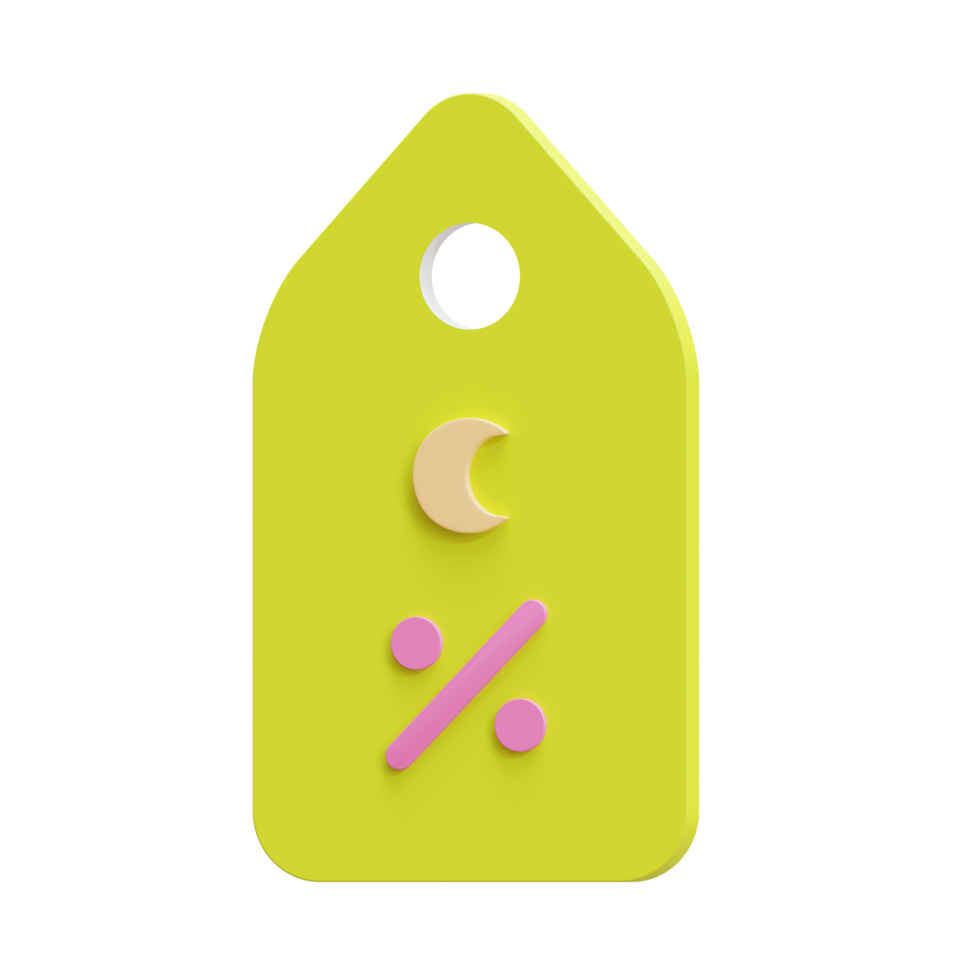 Ramadan Price Tag 3D Render Element png