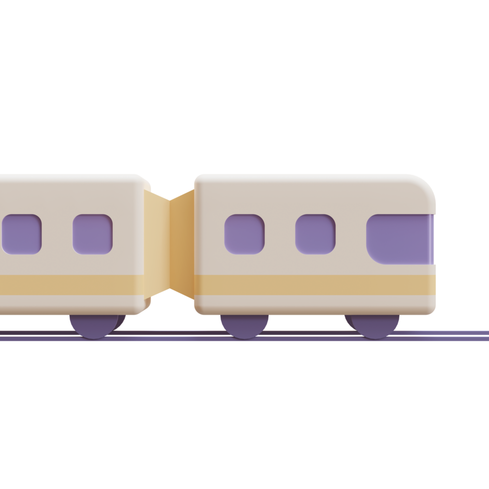 Ramadan Mudik Train 3D Render Element png