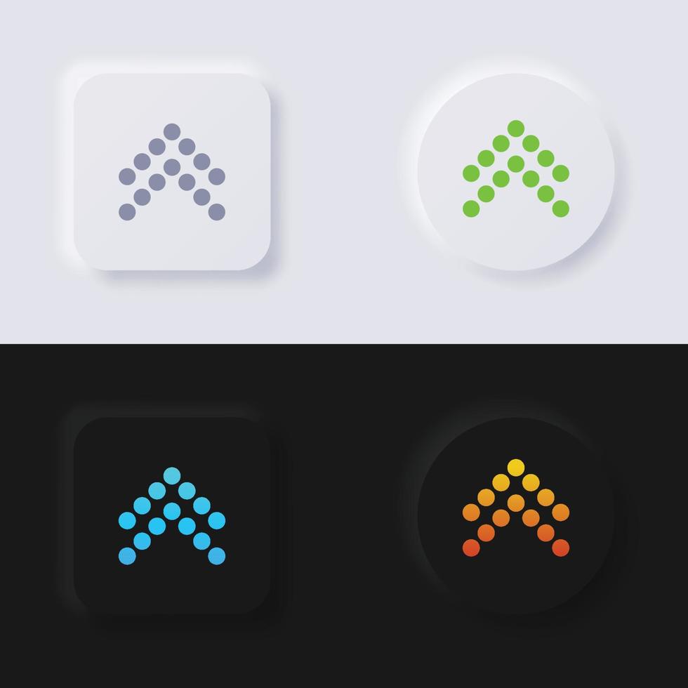 conjunto de iconos de flecha, diseño de interfaz de usuario suave de botón de neumorfismo multicolor para diseño web, interfaz de usuario de aplicación y más, botón, vector. vector