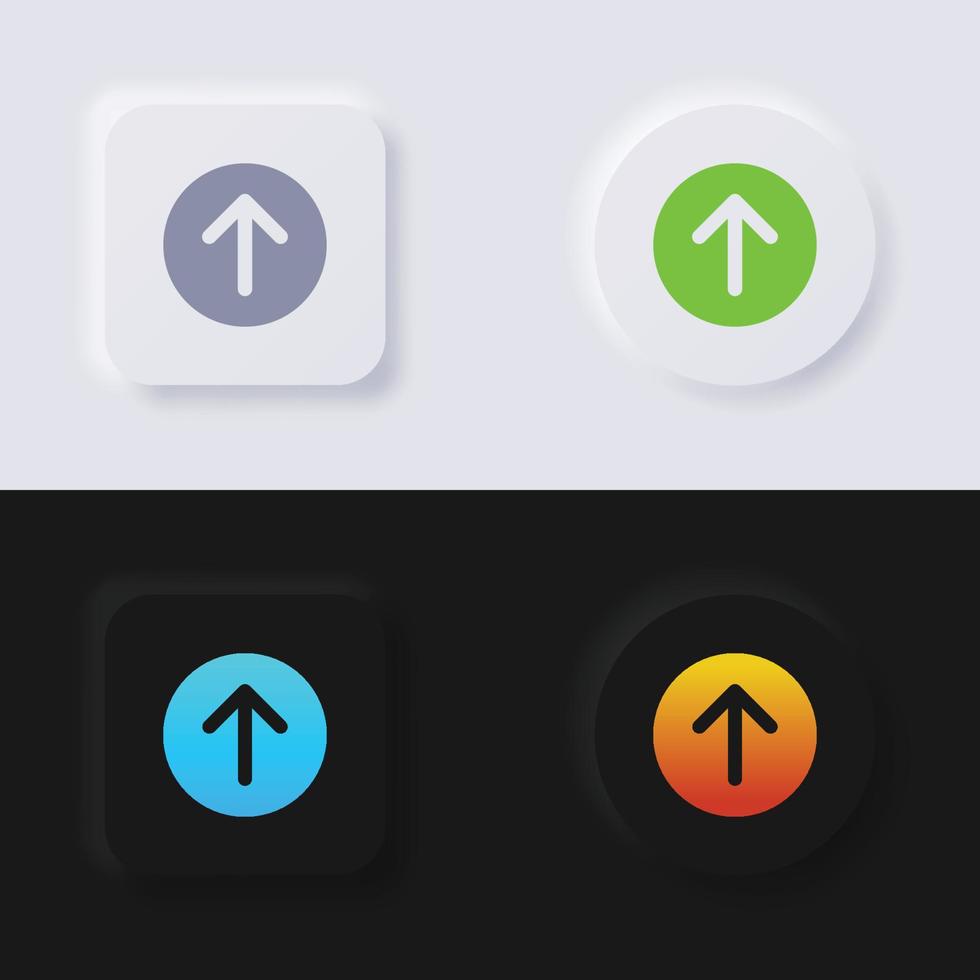 Upload button, Arrow Icon set, Multicolor neumorphism button soft UI Design for Web design, Application UI and more, Button, Vector. vector