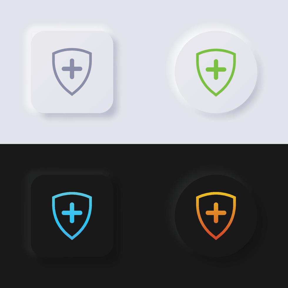 Shield icon set, Multicolor neumorphism button soft UI Design for Web design, Application UI and more, Button, Vector. vector