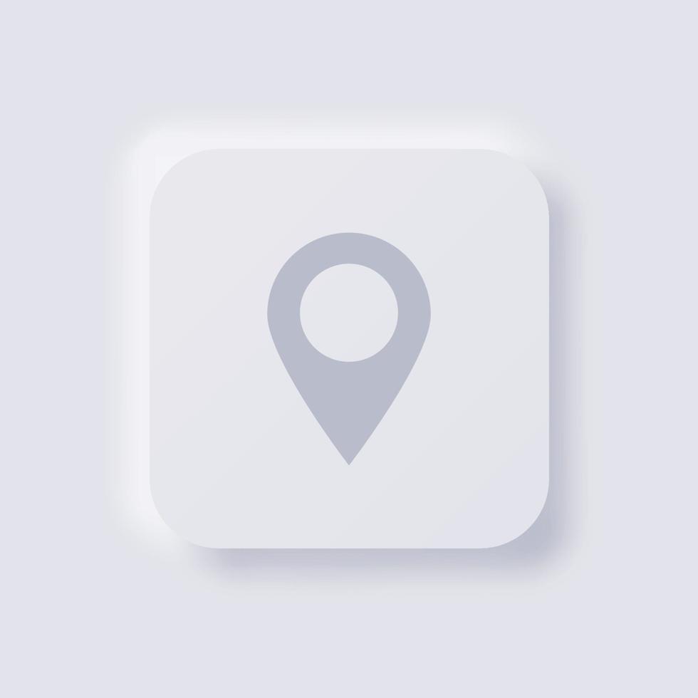 Location pinpoint icon., White Neumorphism soft UI Design for Web design, Application UI and more, Button, Vector. vector