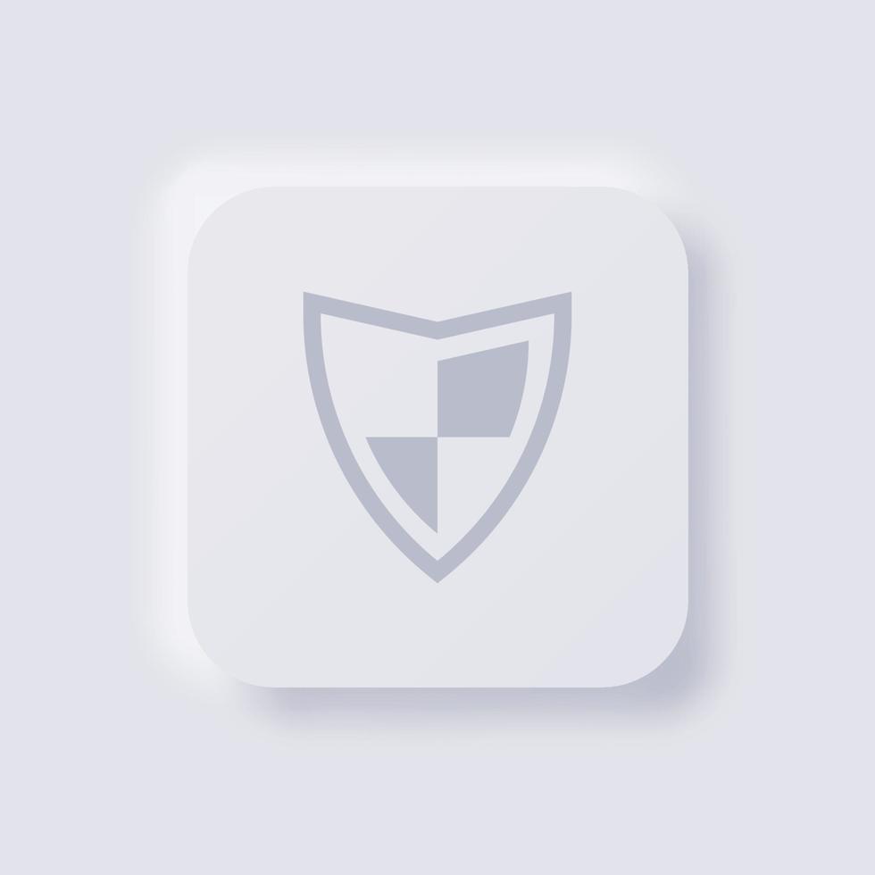 icono de escudo, diseño de interfaz de usuario suave de neumorfismo blanco para diseño web, interfaz de usuario de aplicación y más, botón, vector. vector