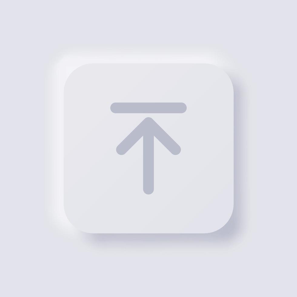 Upload button icon, White Neumorphism soft UI Design for Web design, Application UI and more, Button, Vector. vector