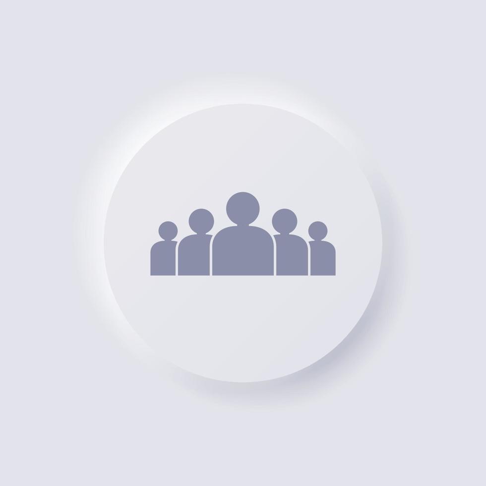 Group of people Icon, White Neumorphism soft UI Design for Web design, Application UI and more, Button, Vector. vector