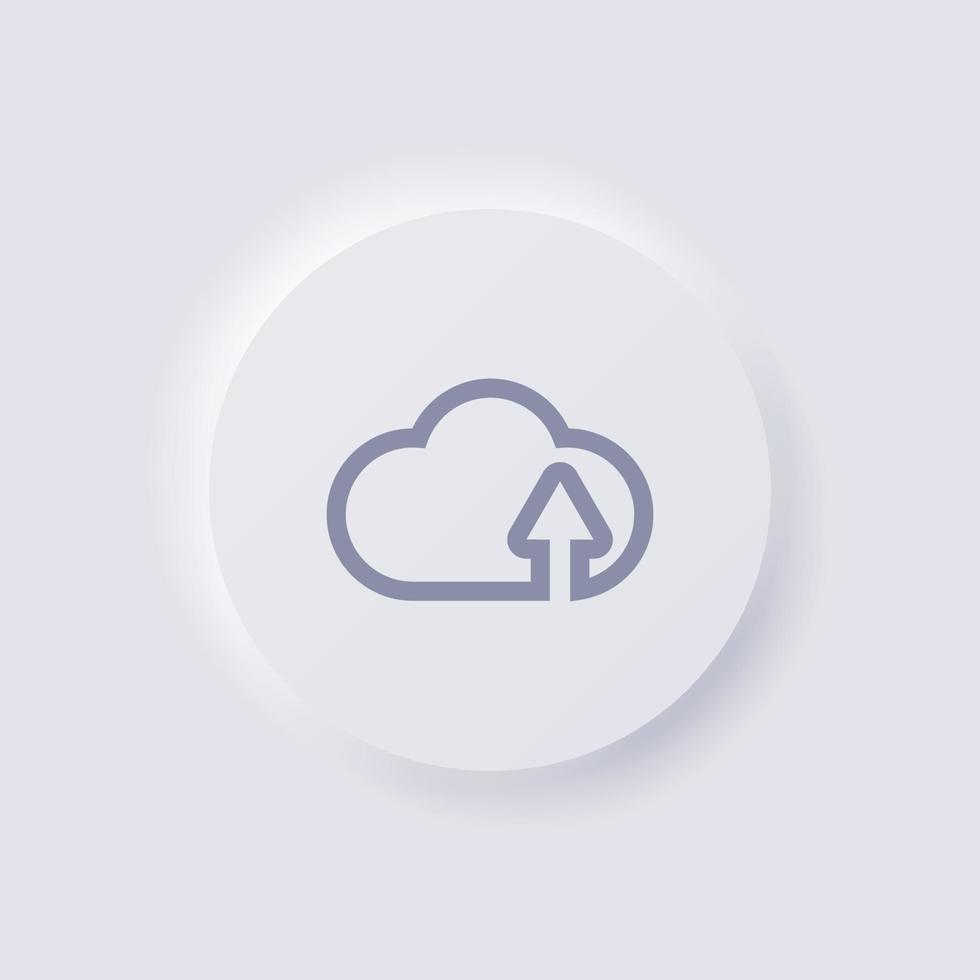 Cloud upload Icon, White Neumorphism soft UI Design for Web design, Application UI and more, Button, Vector. vector